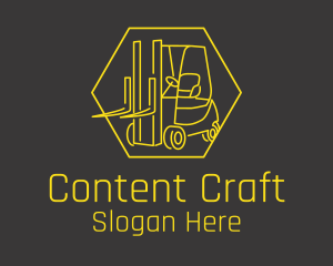 Yellow Forklift Truck logo design