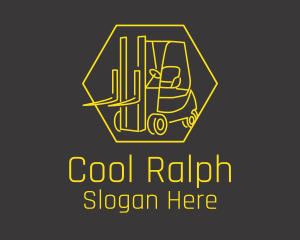 Yellow Forklift Truck logo design