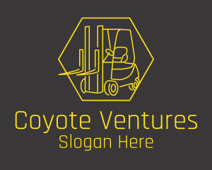 Yellow Forklift Truck logo design