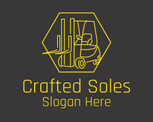 Yellow Forklift Truck logo design