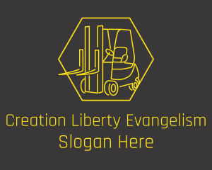 Yellow Forklift Truck logo design