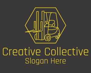 Yellow Forklift Truck logo design