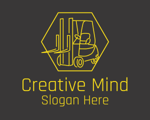 Yellow Forklift Truck logo design