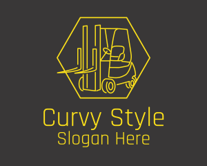 Yellow Forklift Truck logo design