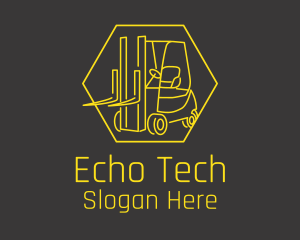 Yellow Forklift Truck logo design