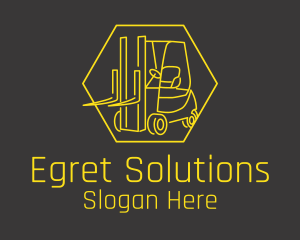 Yellow Forklift Truck logo design