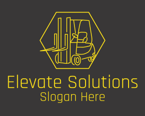 Lift - Yellow Forklift Truck logo design