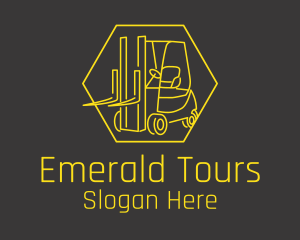 Yellow Forklift Truck logo design