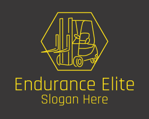 Yellow Forklift Truck logo design