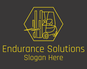 Yellow Forklift Truck logo design