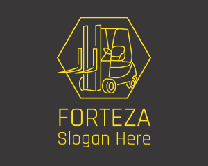 Yellow Forklift Truck logo design