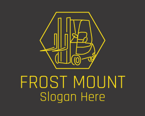 Yellow Forklift Truck logo design