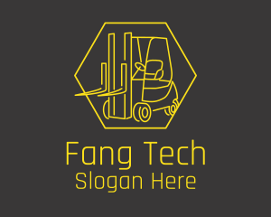 Yellow Forklift Truck logo design