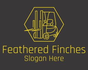 Yellow Forklift Truck logo design