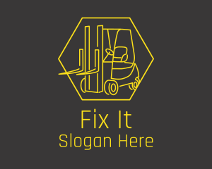 Yellow Forklift Truck logo design