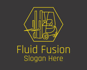 Yellow Forklift Truck logo design