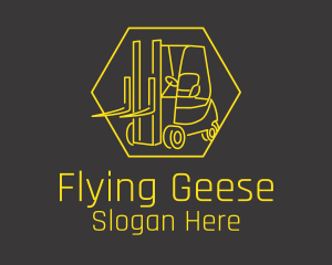 Yellow Forklift Truck logo design