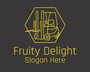 Yellow Forklift Truck logo design