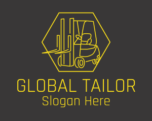 Yellow Forklift Truck logo design