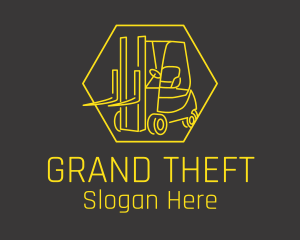 Vehicle - Yellow Forklift Truck logo design