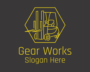 Yellow Forklift Truck logo design