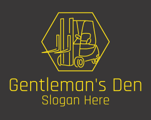 Yellow Forklift Truck logo design