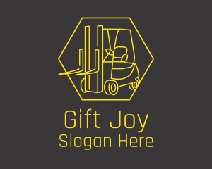 Yellow Forklift Truck logo design