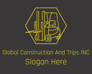 Yellow Forklift Truck logo design