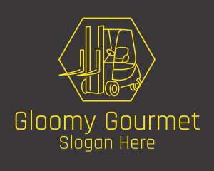 Yellow Forklift Truck logo design