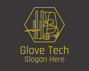 Yellow Forklift Truck logo design