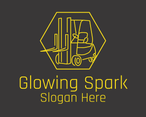 Yellow Forklift Truck logo design