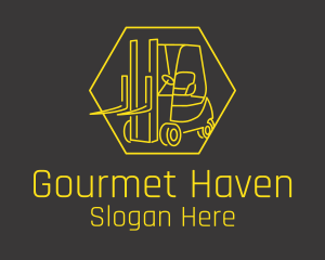 Yellow Forklift Truck logo design