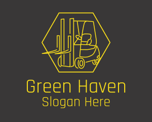 Yellow Forklift Truck logo design