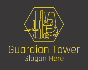 Yellow Forklift Truck logo design