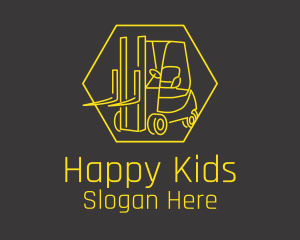 Yellow Forklift Truck logo design