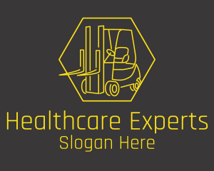 Yellow Forklift Truck logo design