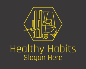 Yellow Forklift Truck logo design