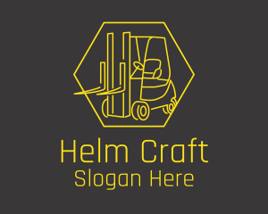 Yellow Forklift Truck logo design