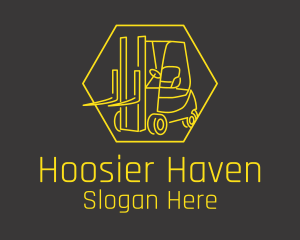 Yellow Forklift Truck logo design