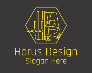 Yellow Forklift Truck logo design