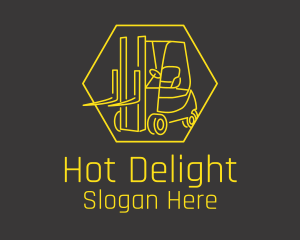 Yellow Forklift Truck logo design