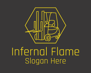 Yellow Forklift Truck logo design