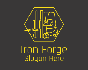 Yellow Forklift Truck logo design