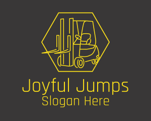 Yellow Forklift Truck logo design