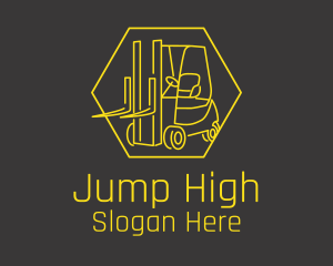 Yellow Forklift Truck logo design