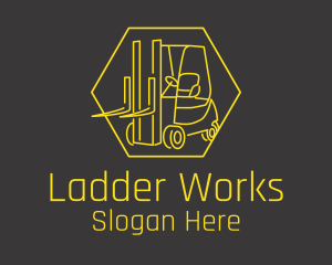 Yellow Forklift Truck logo design