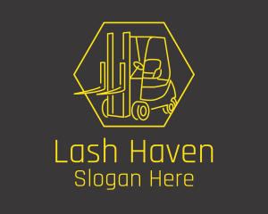 Yellow Forklift Truck logo design