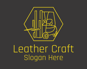 Yellow Forklift Truck logo design