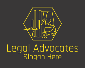 Yellow Forklift Truck logo design