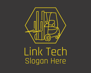 Yellow Forklift Truck logo design